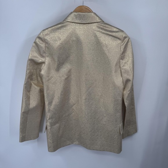 Bonpoint Jacket Womens XS Gold Floride2Y Metallic Blazer Couture Romania - Picture 2 of 11